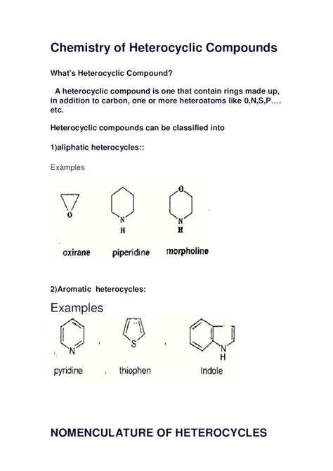 Heterocyclic Chemistry @Scripps: Lecture 1 .